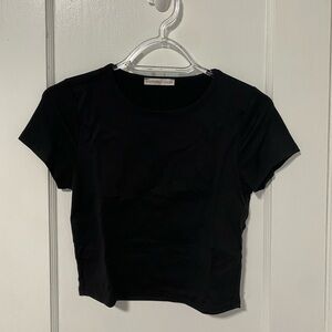 Black Cropped T shirt